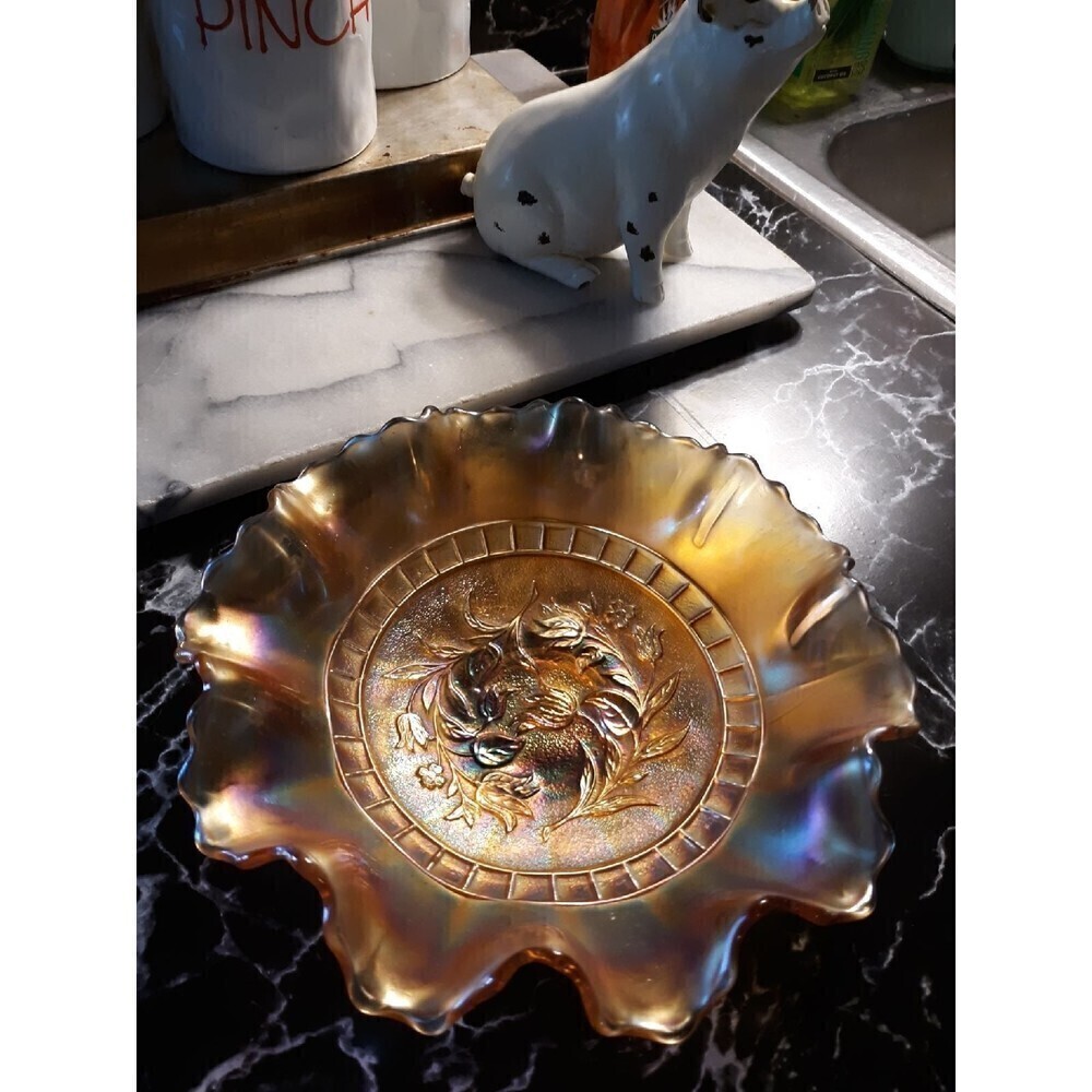 Vintage Lusterwear candy bowl scalloped